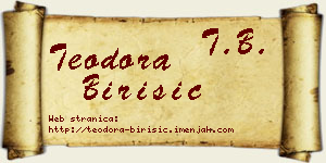 Teodora Birišić vizit kartica